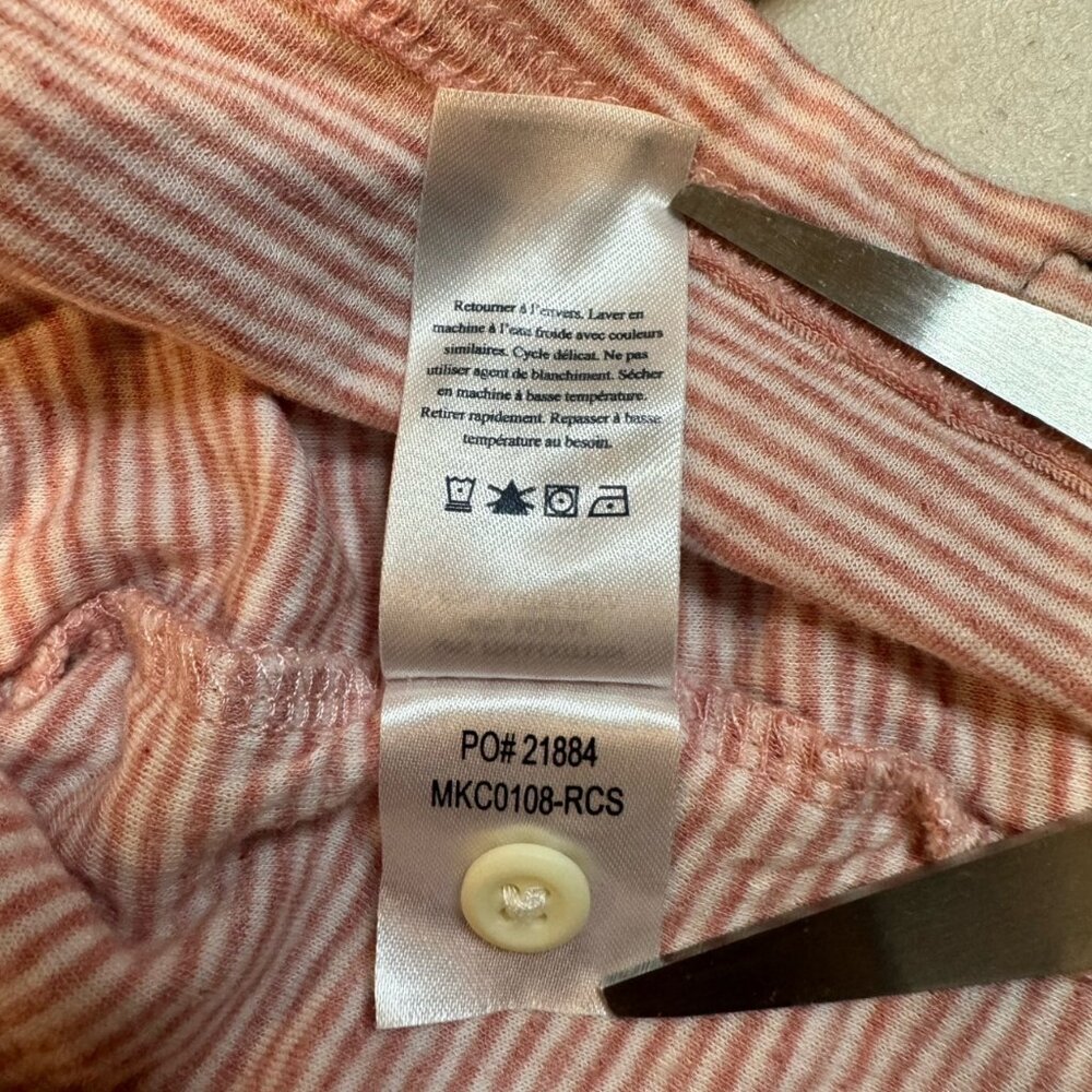 Faherty Cloud‎ Cotton Pink Striped Casual Golf Short Sleeve Polo Shirt Men's XL - Picture 6 of 9